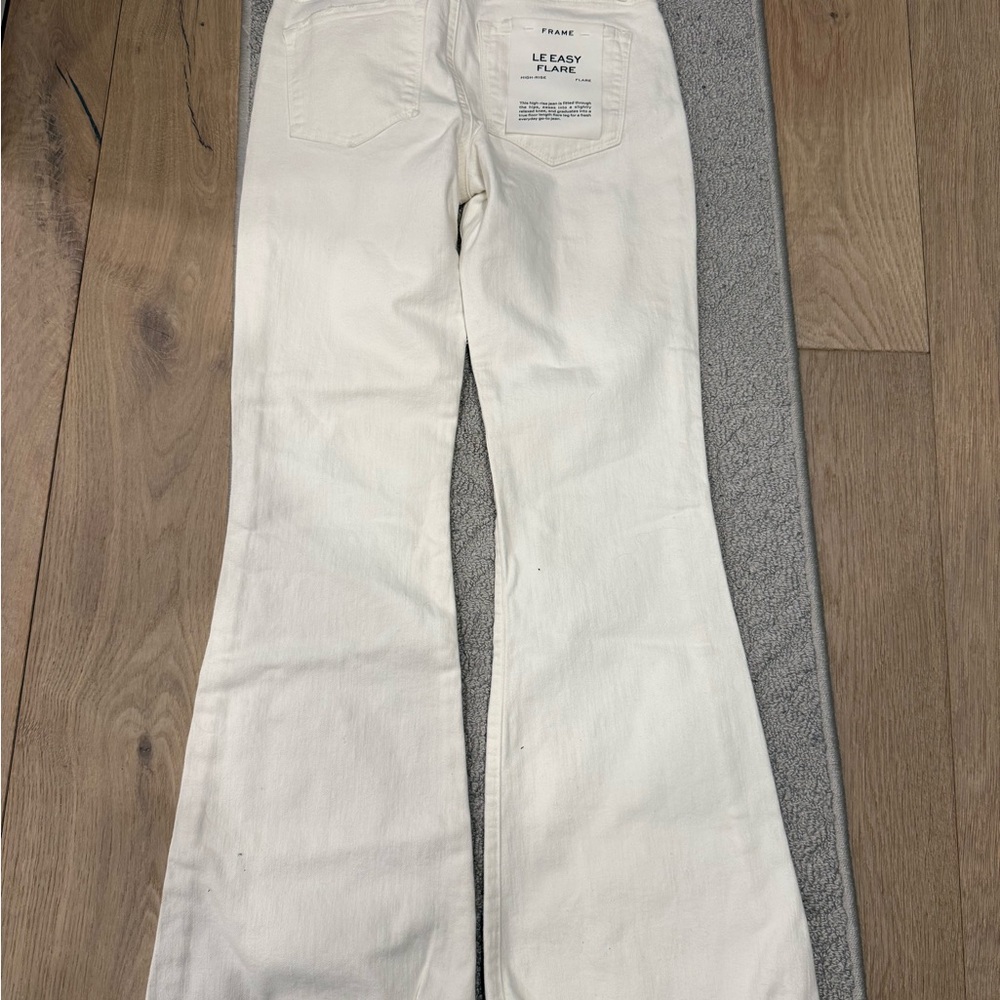 Frame Denim White Flare Wide-Leg Jeans - Picture 2 of 5
